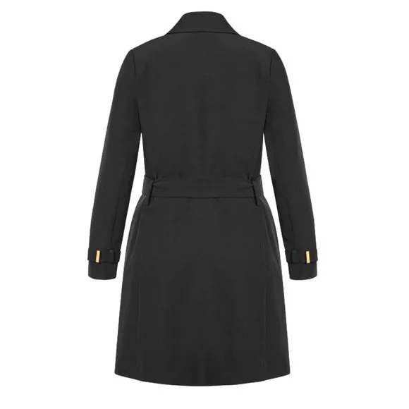 NWOT City Chic Miss Sleek Trench Black M = 18 = 2X - Picture 4 of 5